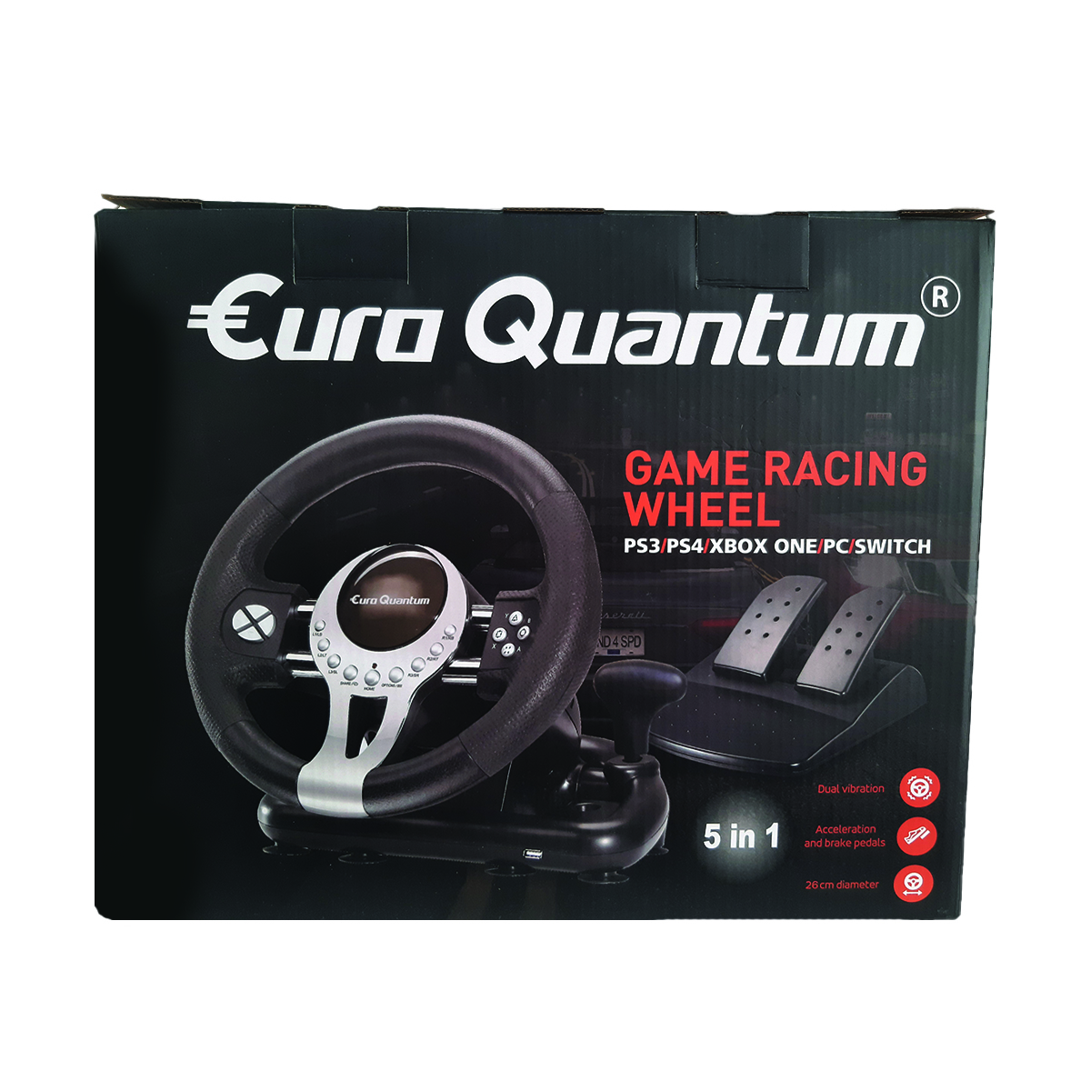 فرمان بازی یورو کوانتم مدل E-Q-RACING WHEEL مناسب برای PS4-XBOXONES-PC-PS3-SWITCH
