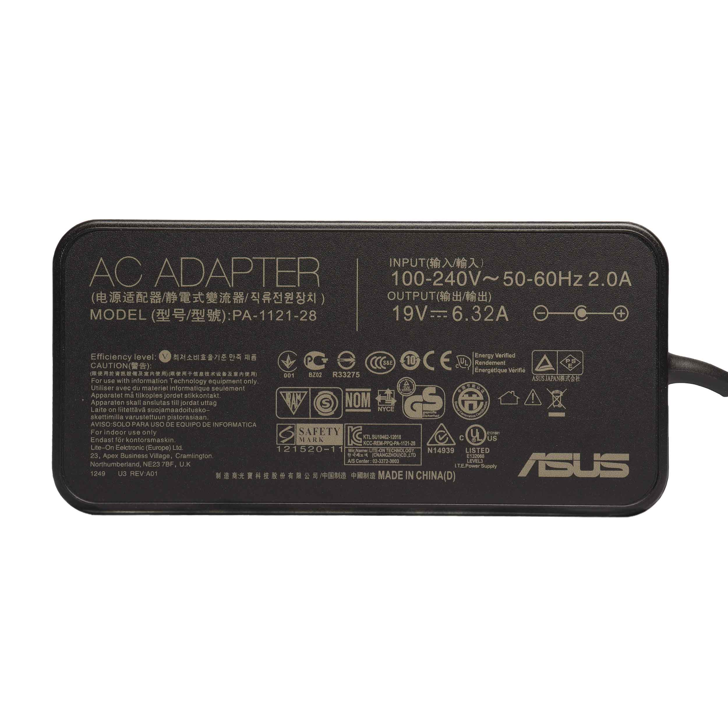 شارژر لپ تاپ 19 ولت 6.32 آمپر ایسوس مدل PA-1121-28