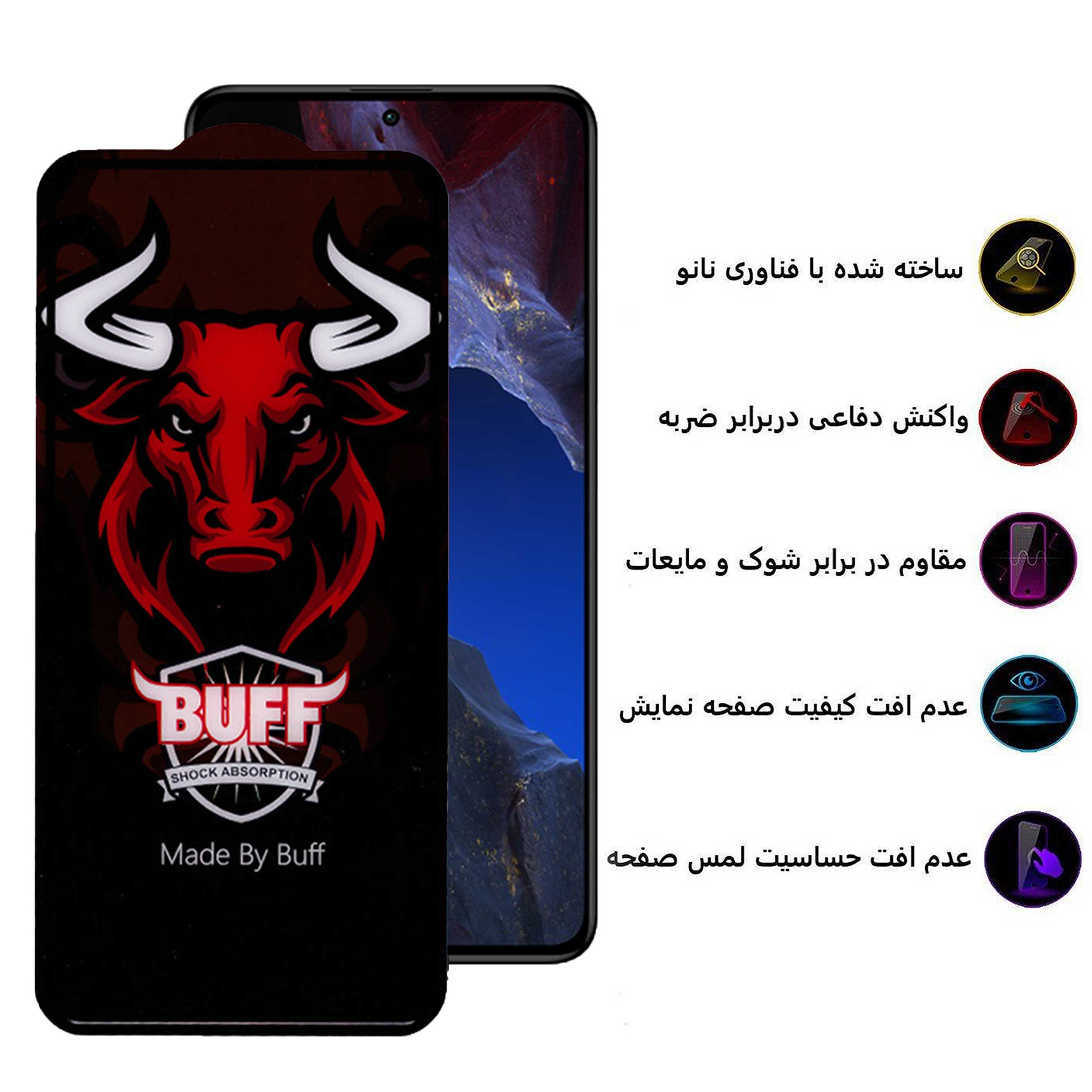 محافظ صفحه نمایش سرامیکی بوف مدل Ceramic Pro-G مناسب برای گوشی موبایل شیائومی Poco F5 Pro / F5 / Redmi Note 12 Turbo