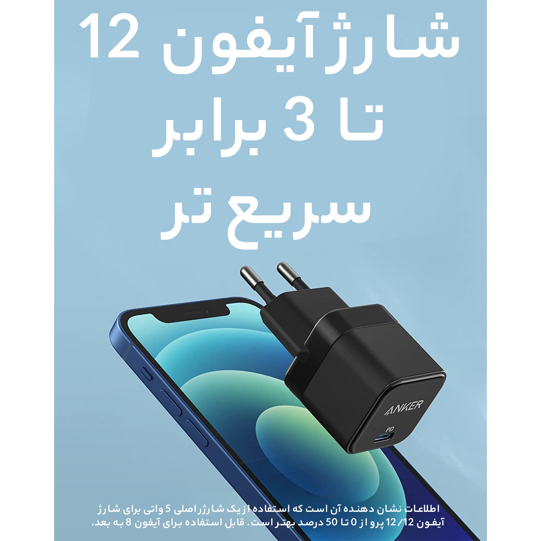 شارژر دیواری 20 وات انکر مدل PowerPort III A2149 Cube