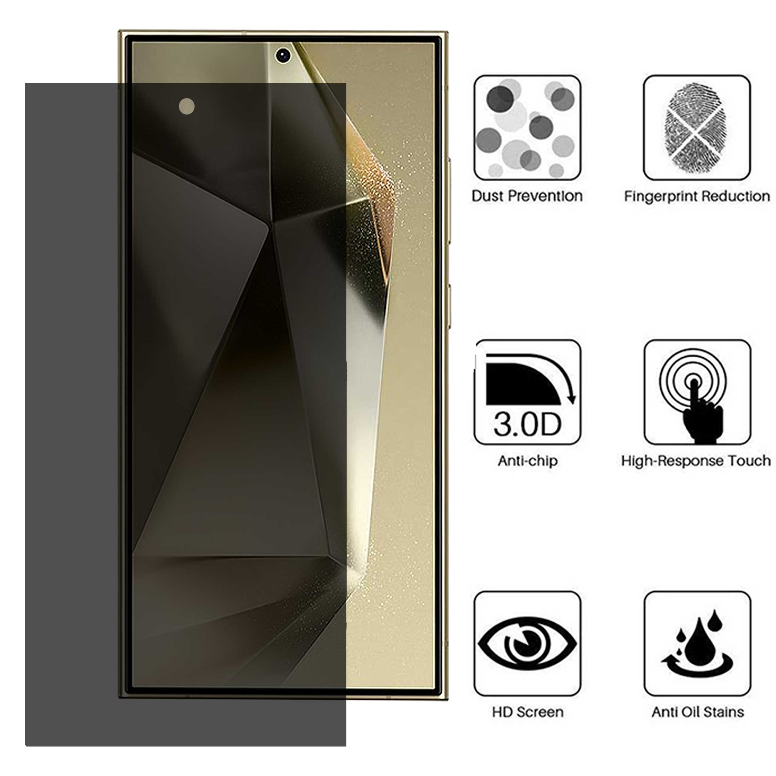 محافظ صفحه نمایش حریم شخصی بوف مدل Silicone-Privacy مناسب برای گوشی موبایل سامسونگ Galaxy S24 Ultra / S23 Ultra / S22 Ultra