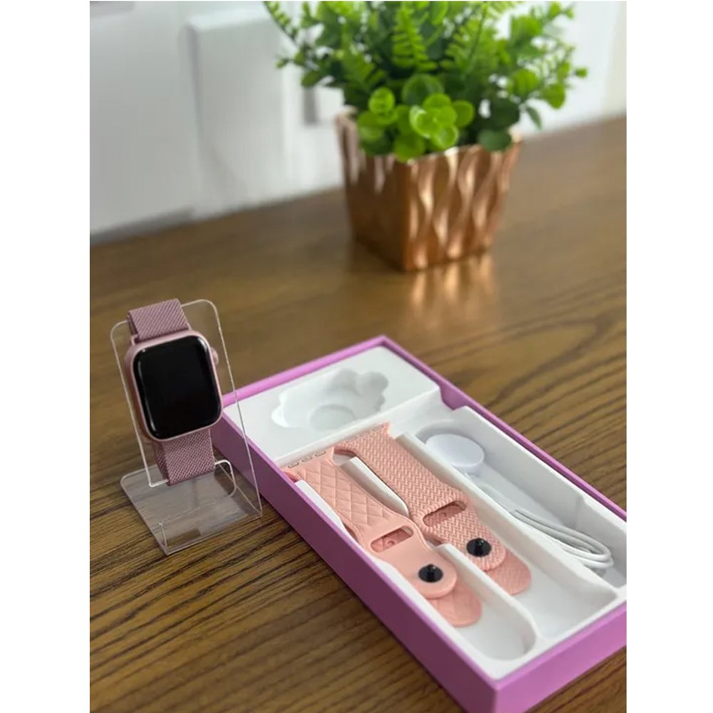 ساعت هوشمند مدل ws 68 mini با قابلیت صفحه نمایش رنگی و لمسی، کنترل موسیقی، کنترل سطح اکسیژن خون، مکالمه با بلوتوث، پشتیبانی از زبان فارسی و امکان تغییر تم ساعت و بند فلزی