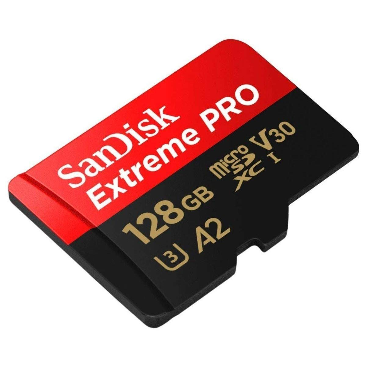 کارت حافظه microSDXC سن دیسک مدل Extreme PRO کلاس A2 استاندارد UHS-I U3 سرعت 170MBs ظرفیت 128 گیگابایت به همراه آداپتور SD