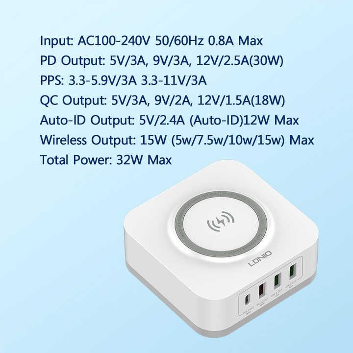 شارژر بی سیم الدینیو مدل AW004