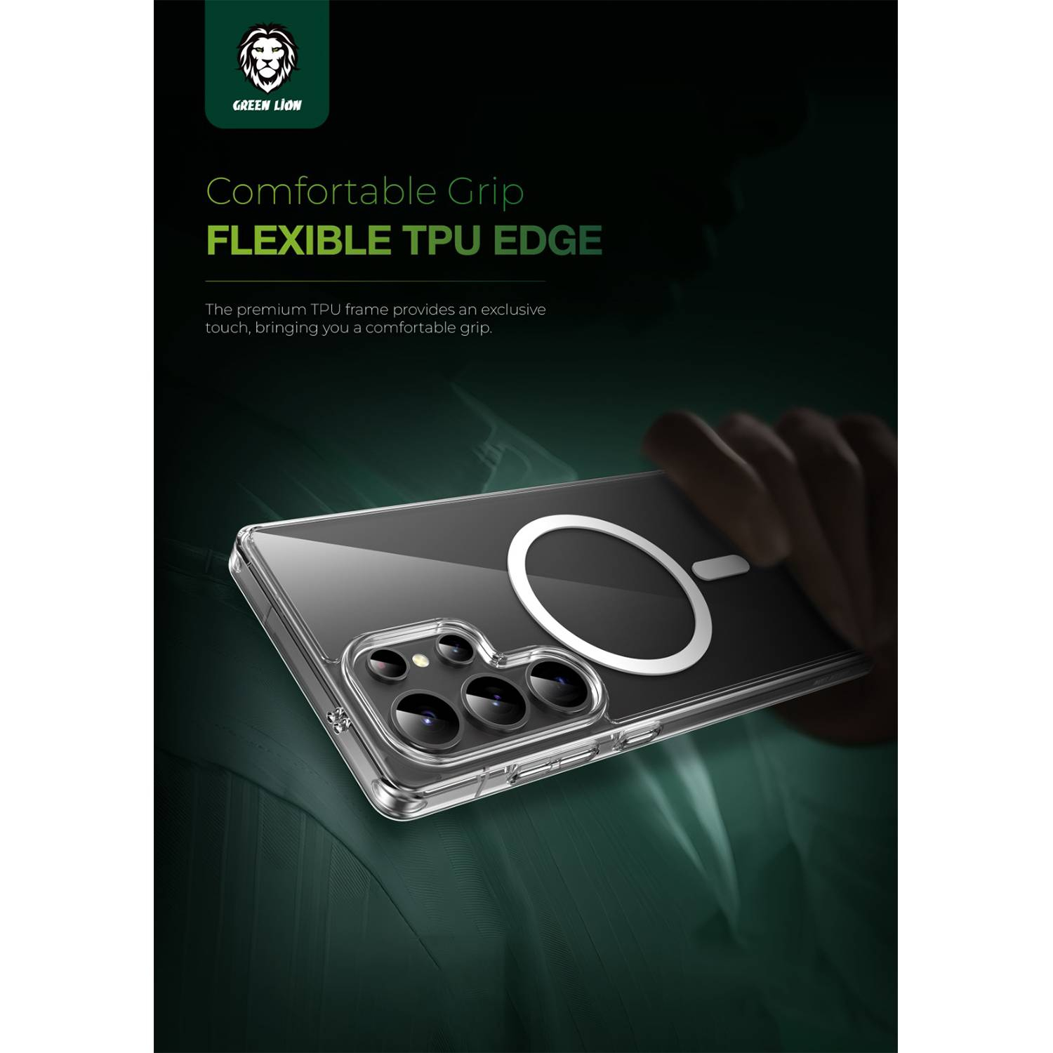 کاور گرین لاین مدل crystal clear magsafe مناسب برای گوشی موبایل سامسونگ Galaxy S25 Ultra