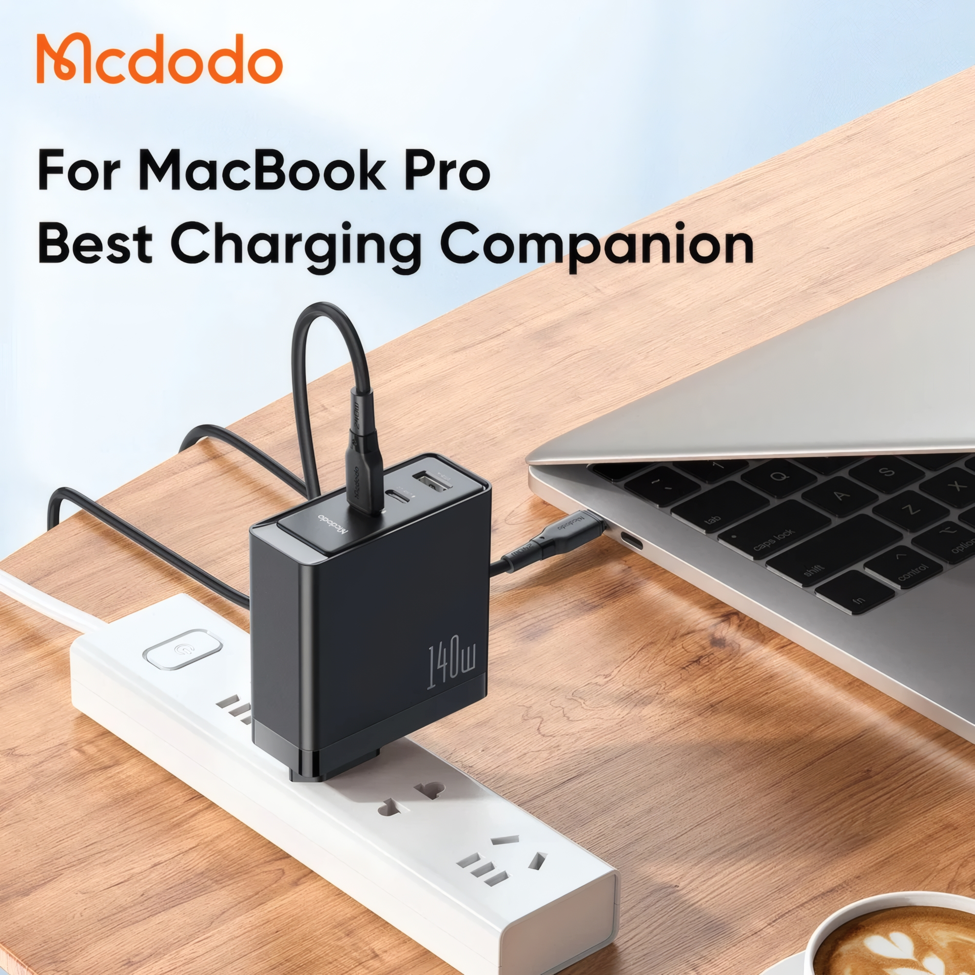 شارژر دیواری 140 وات مک دودو مدل CH-2913 به همراه کابل USB-C