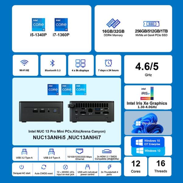 کامپیوتر کوچک ایسوس مدل NUC13ANHi5 -8-256