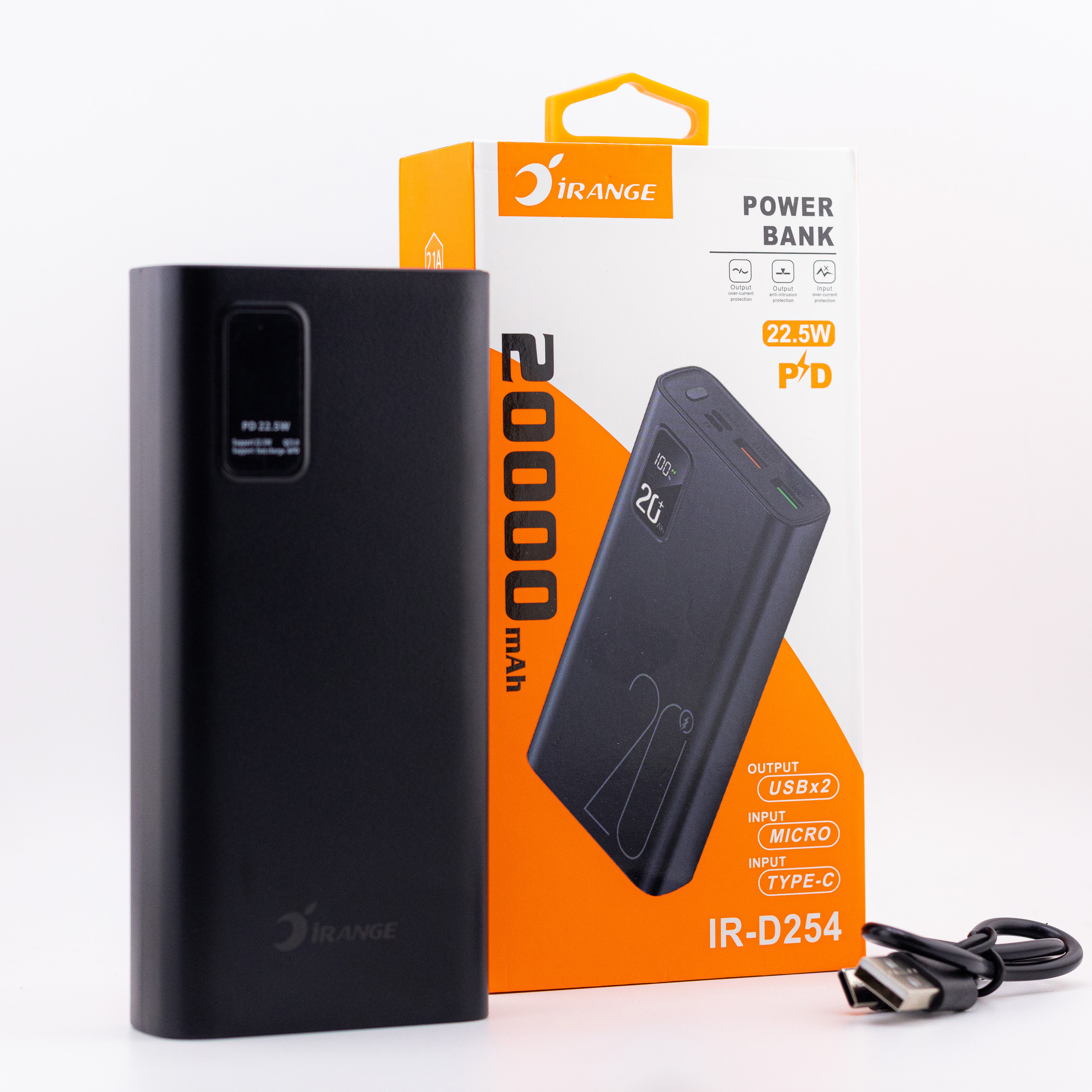 پاوربانک آیرنج مدل IR- D254 ظرفیت 20000 میلی‌آمپرساعت