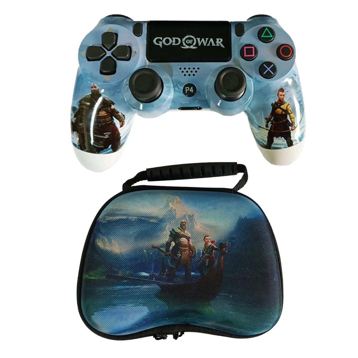 دسته بی سیم پلی استیشن 4  پلی ایکس مدل god of war به همراه کیف