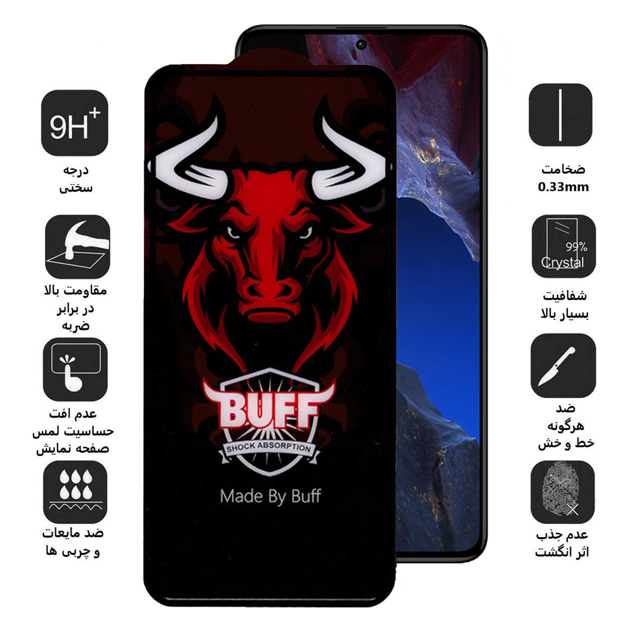 محافظ صفحه نمایش سرامیکی بوف مدل Ceramic Pro-G مناسب برای گوشی موبایل شیائومی Poco F5 Pro / F5 / Redmi Note 12 Turbo