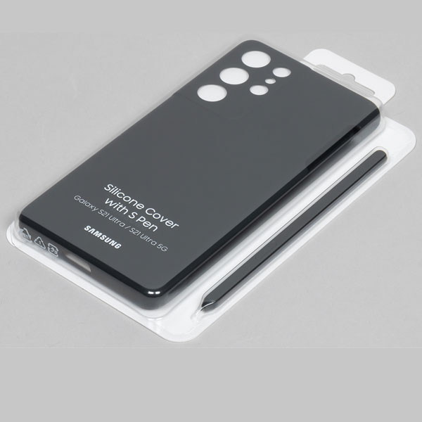 کاور سامسونگ مدل Silicon مناسب برای گوشی موبایل سامسونگ Galaxy S21 Ultra به همراه قلم نوری