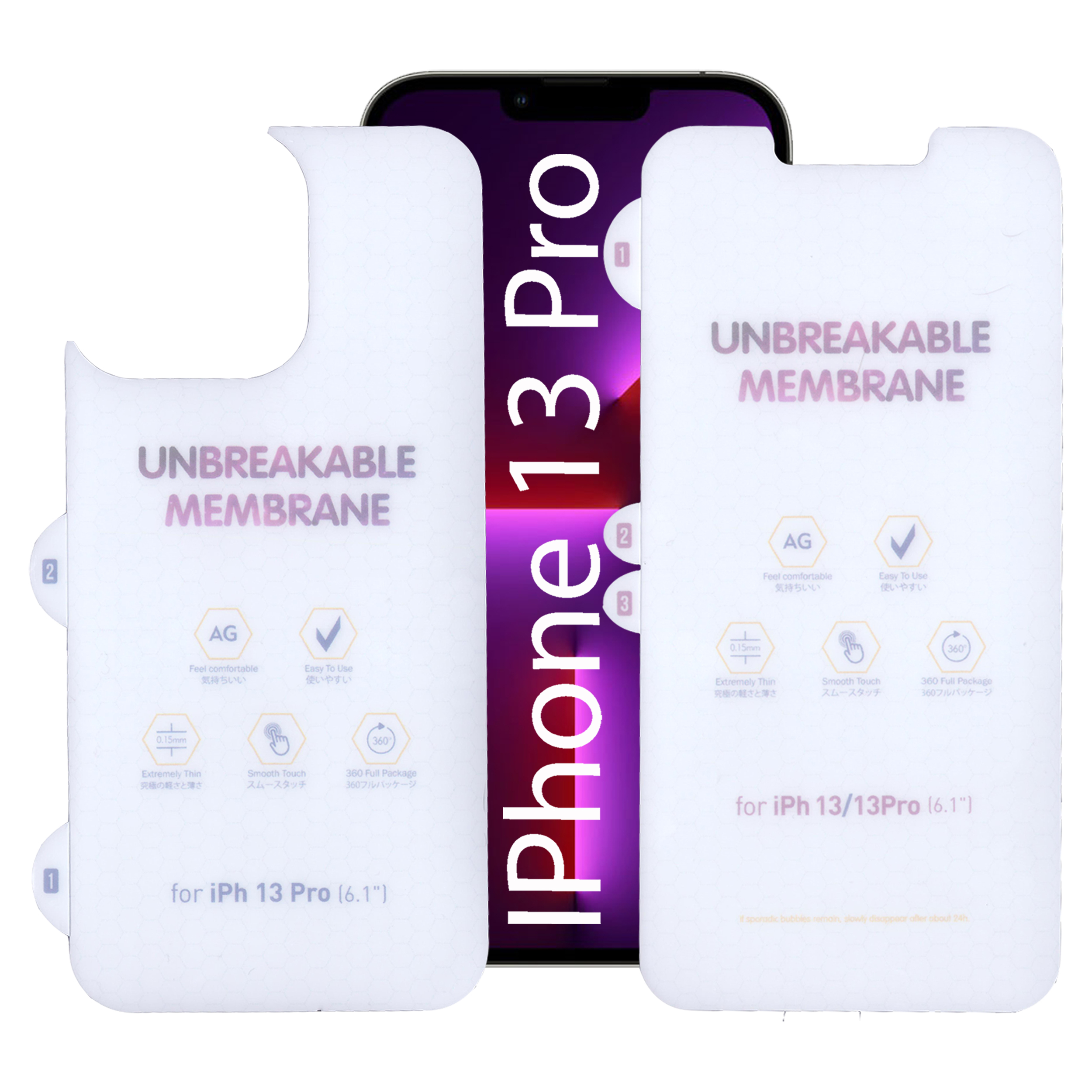 محافظ صفحه نمایش مات بوف مدل Hydrogel-Matte-G مناسب برای گوشی موبایل اپل iphone 13 Pro  به همراه محافظ پشت گوشی