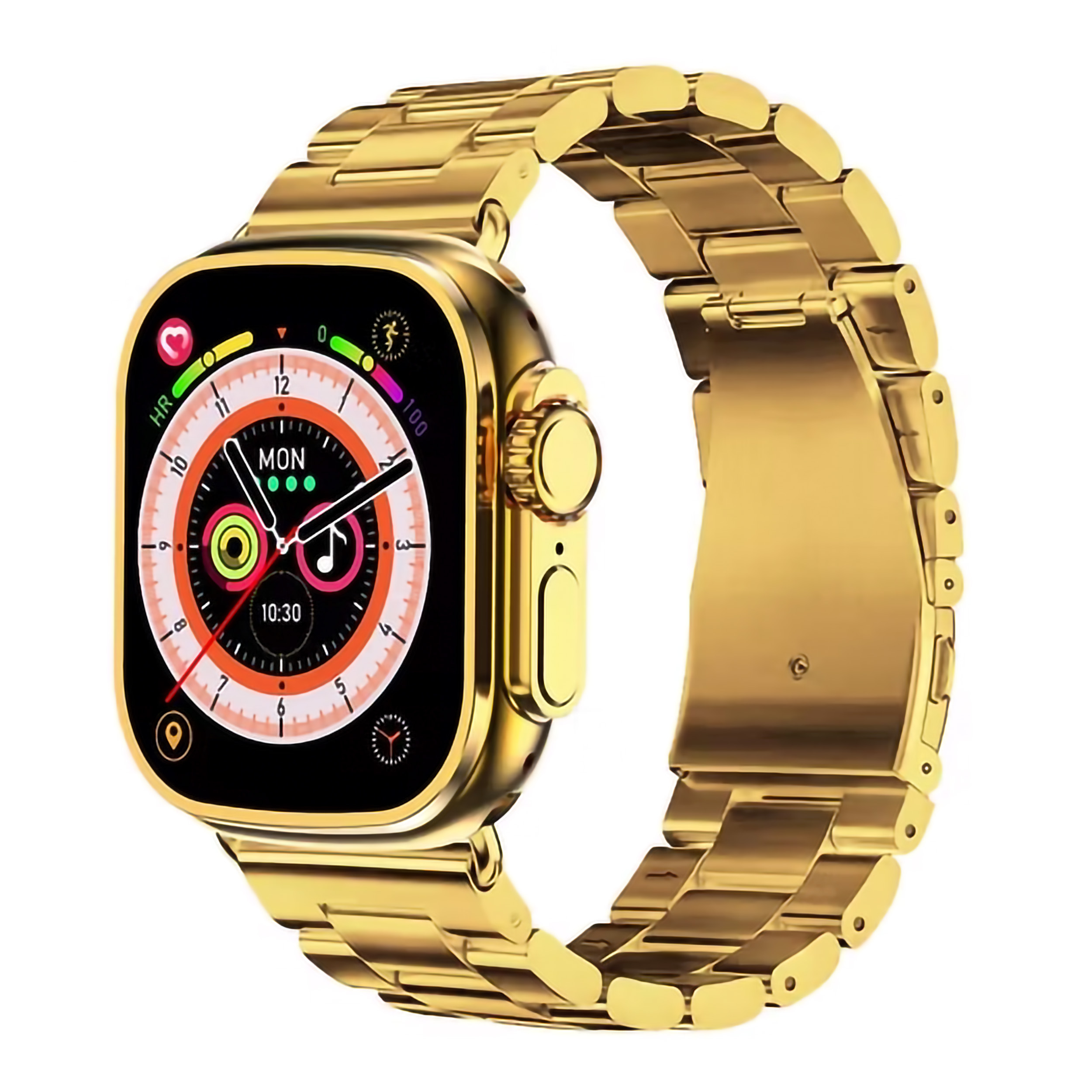ساعت هوشمند مدل H20 ULTRA 49mm دارای صفحه نمایش رنگی و لمسی، کنترل موسیقی (Music Player)، کنترل سطح اکسیژن خون، قابلیت مکالمه از طریق بلوتوث بند استیل به همراه هندزفری