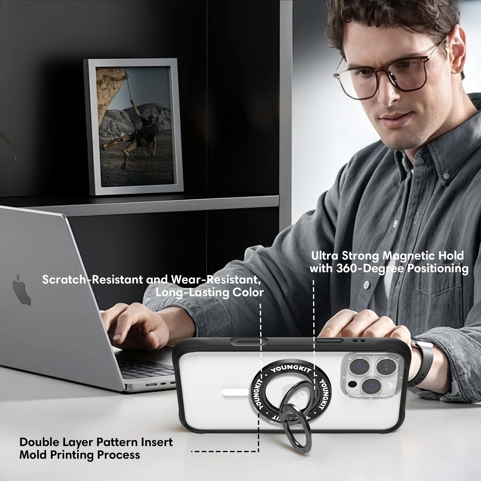 حلقه نگهدارنده گوشی موبایل یانگ کیت مدل Magnetic Ring Stand