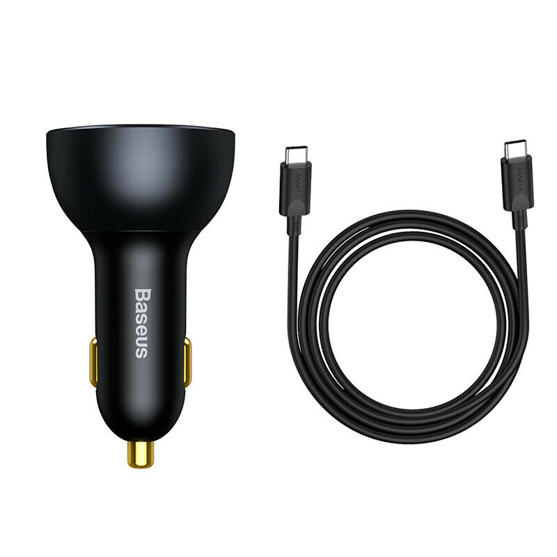 شارژر فندکی 100 وات باسئوس مدل TZCCZM-0G به همراه کابل USB-C