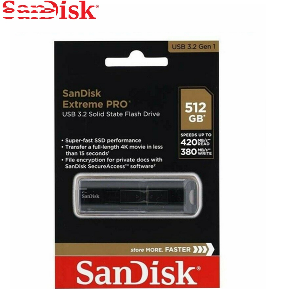 فلش مموری سن دیسک مدل CZ880 Extereme PRO ظرفیت 512 گیگابایت
