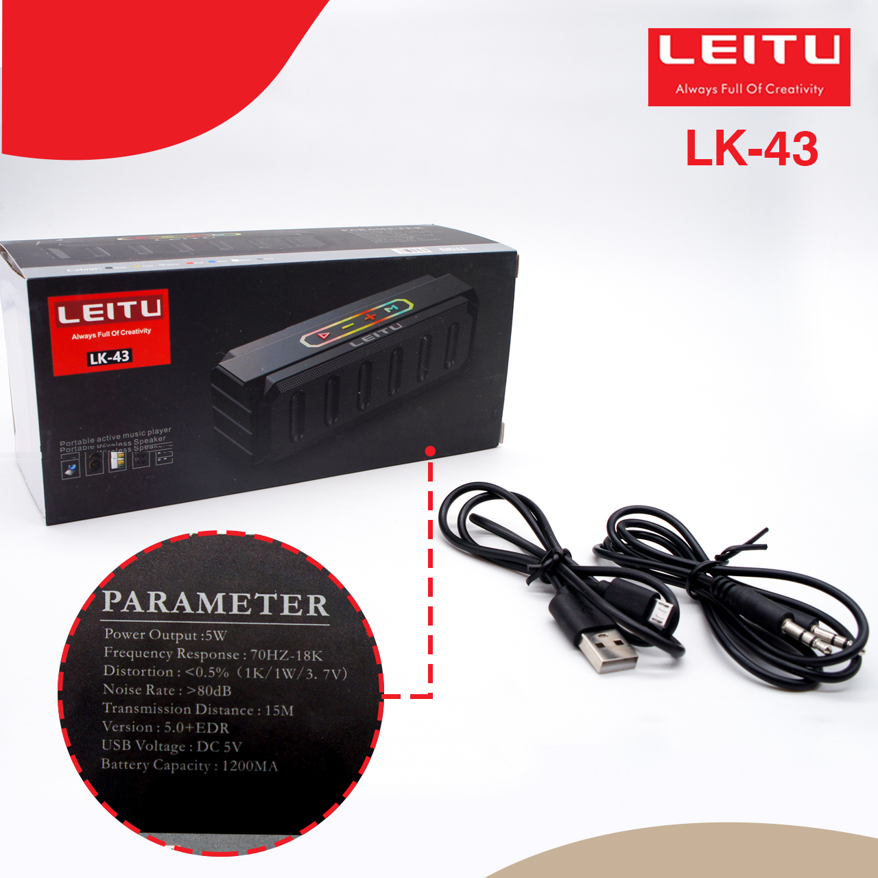 اسپیکر بلوتوثی قابل حمل لیتو مدل LK - 43