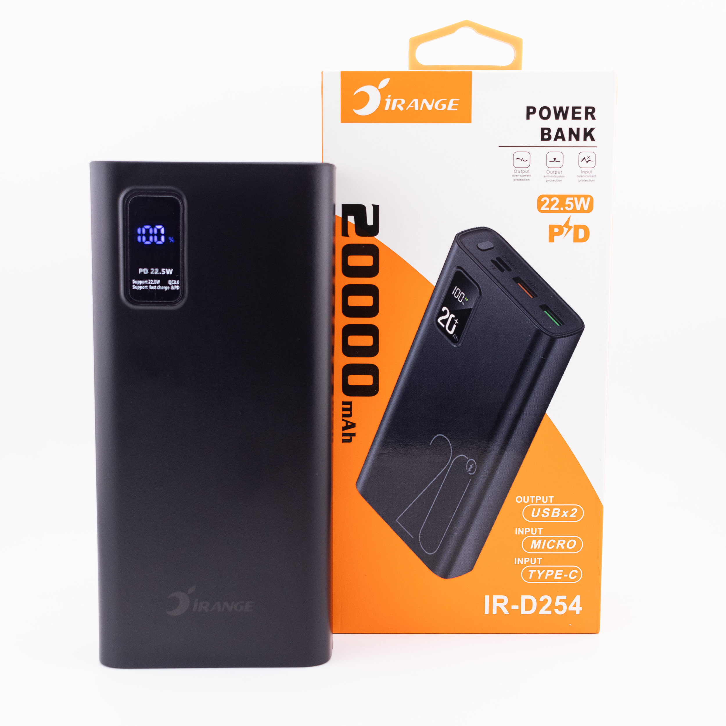 پاوربانک آیرنج مدل IR- D254 ظرفیت 20000 میلی‌آمپرساعت