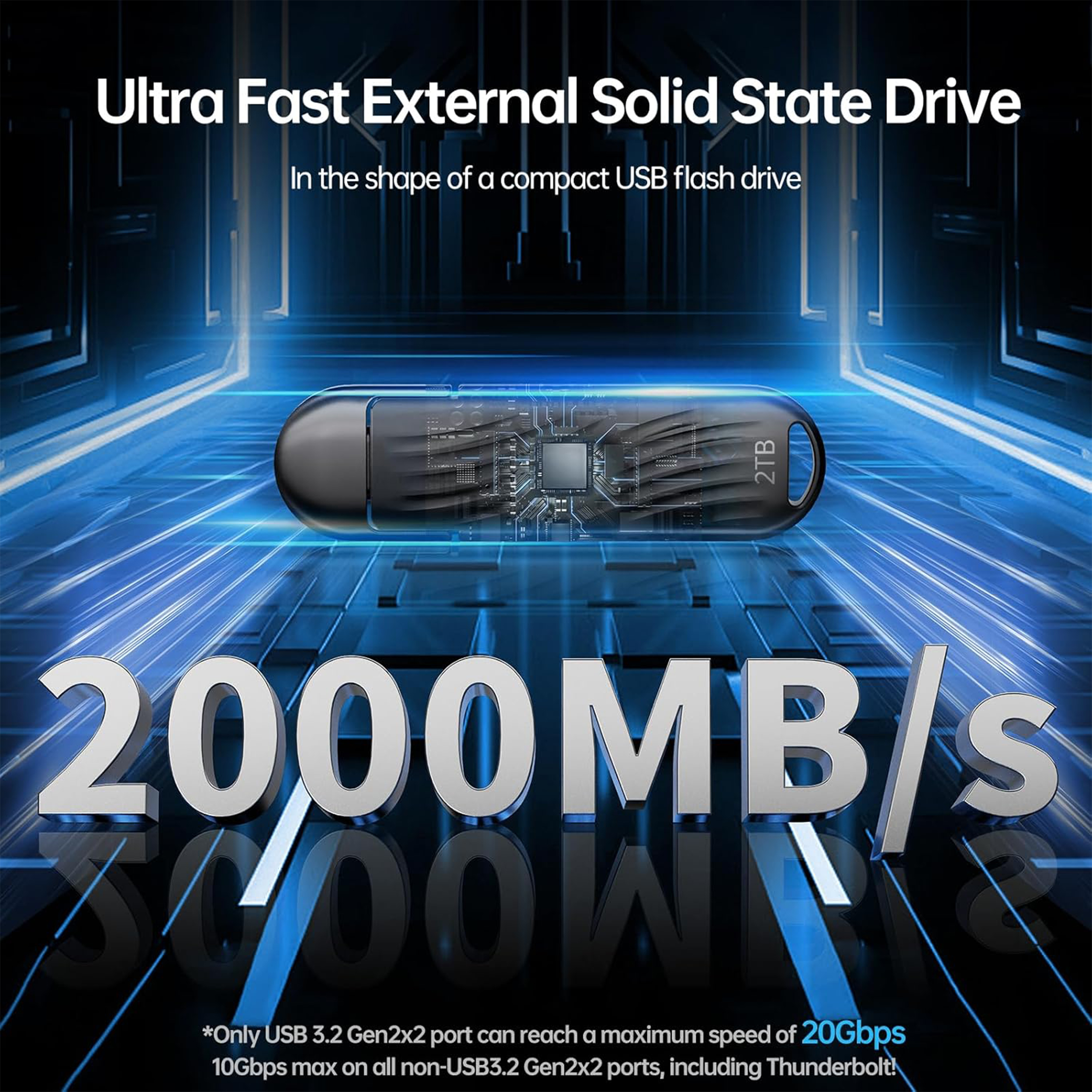 فلش مموری اس اس کا مدل SD320 SSD-DRIVE USB3.2 GEN2x2 2000MB/s ظرفیت 2 ترابایت