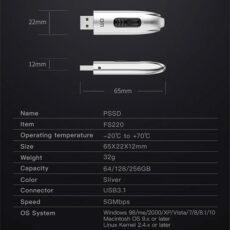 فلش مموری دی ام USB3.1 مدل FS220 ظرفیت 128 گیگابایت
