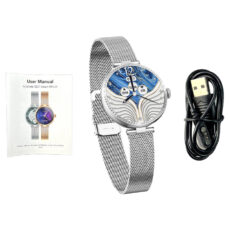 ساعت هوشمند گلوریمی مدل GL1 (مخصوص بانوان) دارای قابلیت های قابلیت مکالمه از طریق بلوتوث بند استیل