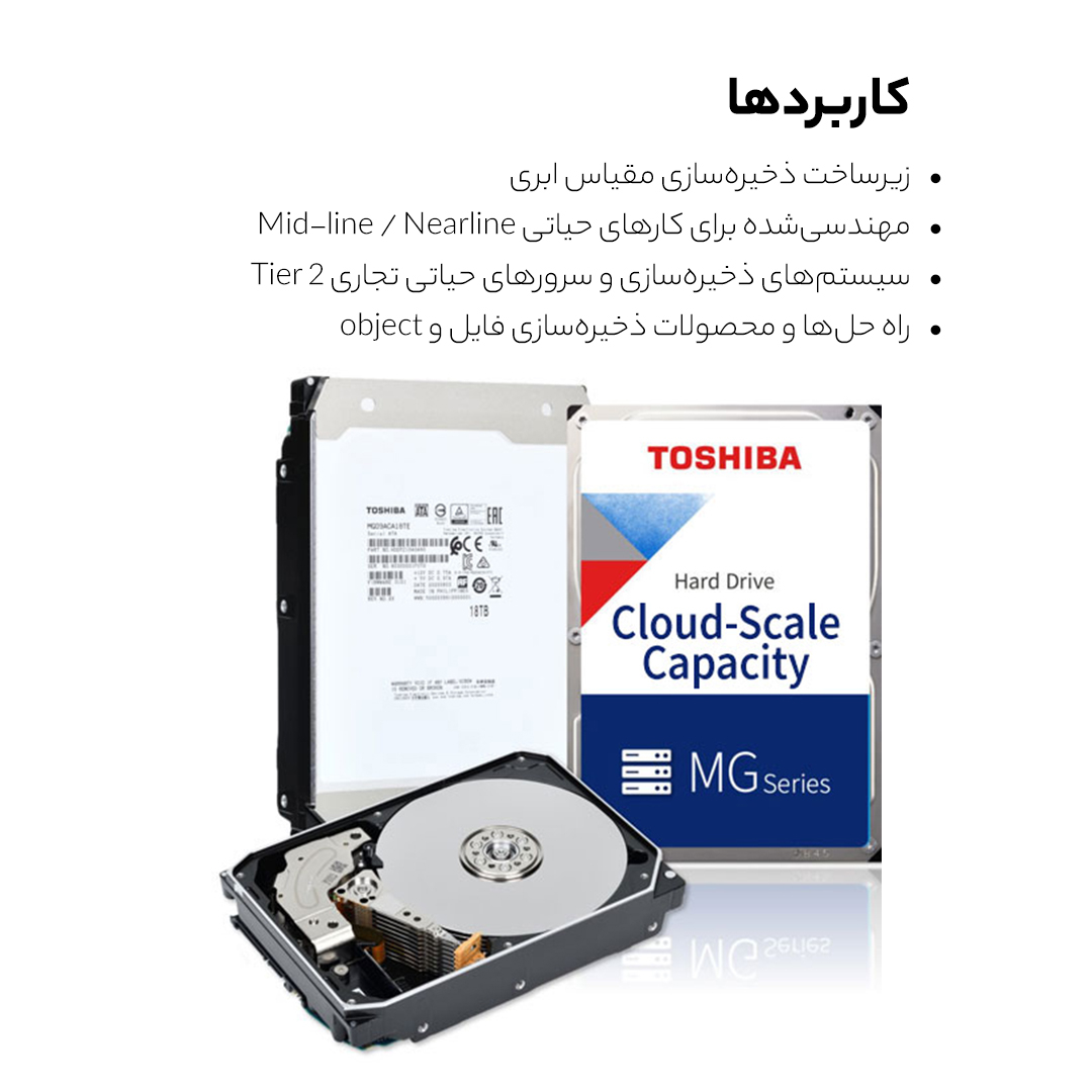 هارددیسک اینترنال توشیبا مدل MG07A ENTERPRISE ظرفیت 12 ترابایت