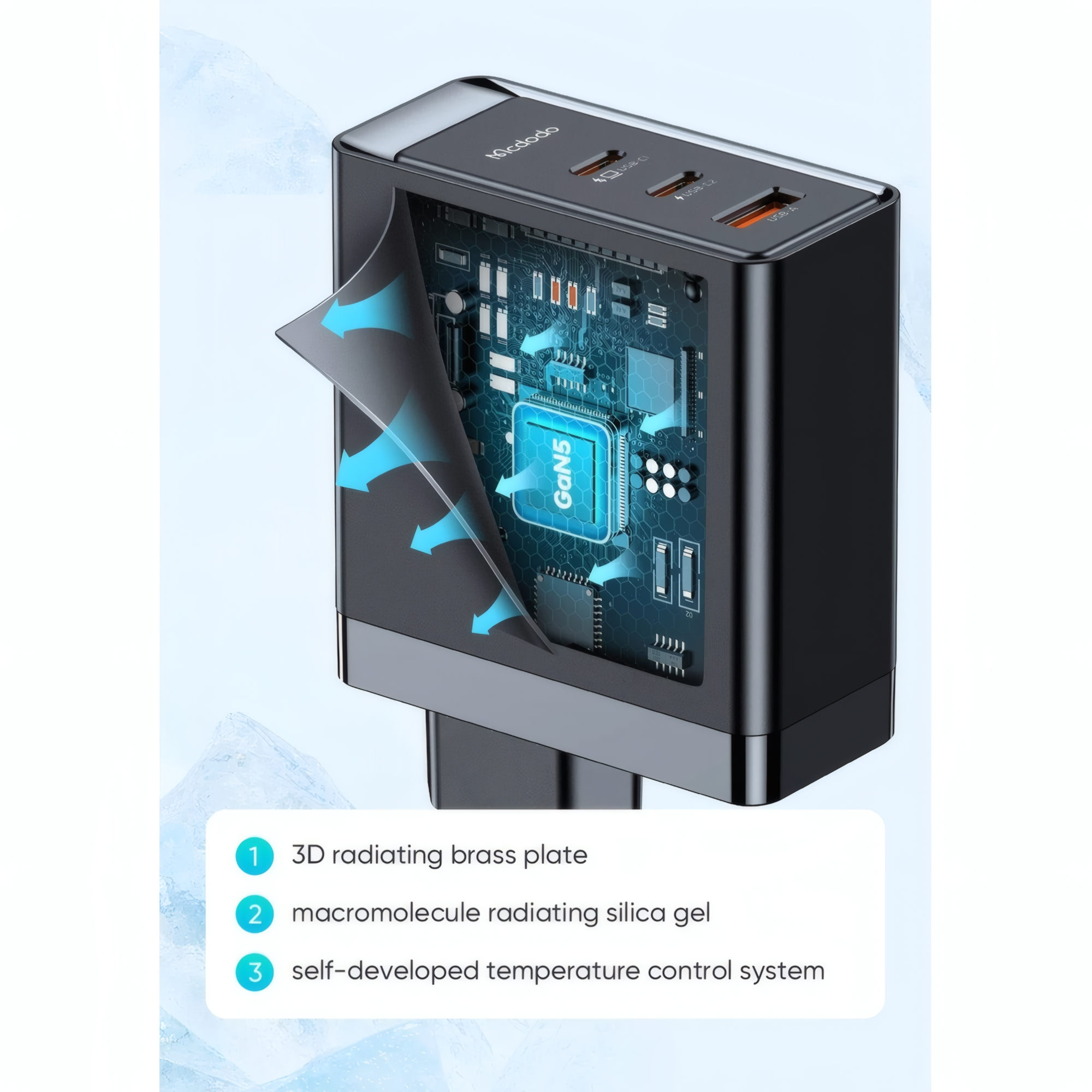 شارژر دیواری 140 وات مک دودو مدل CH-2913 به همراه کابل USB-C