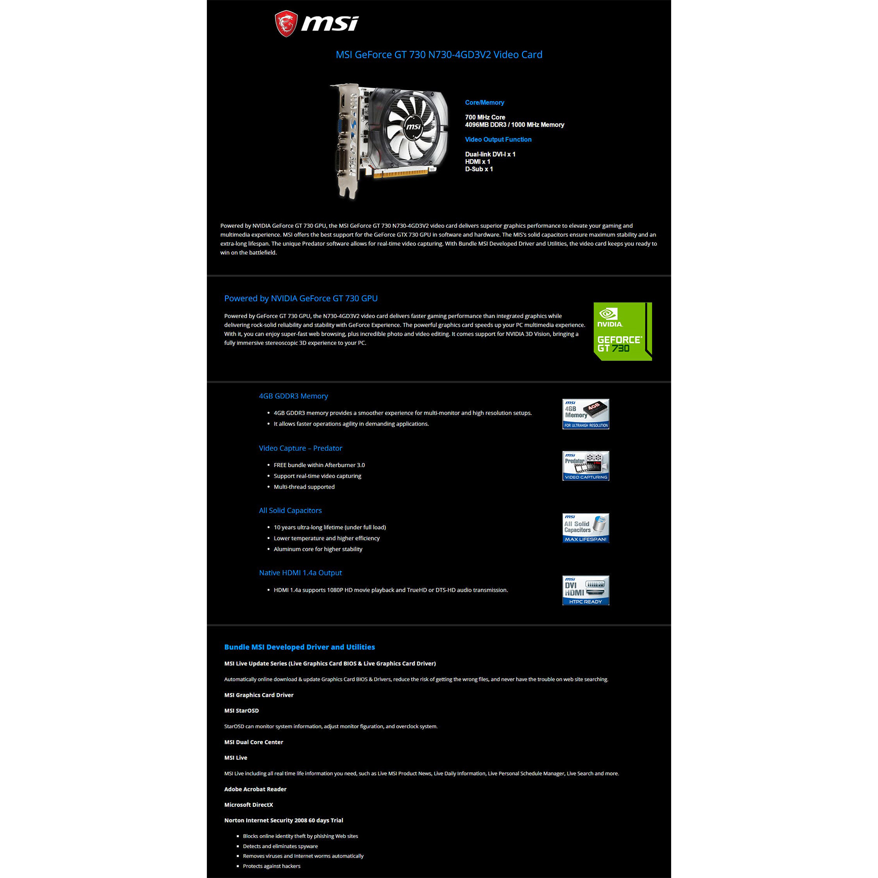 کارت گرافیک ام اس آی مدل N730-4GD3V2