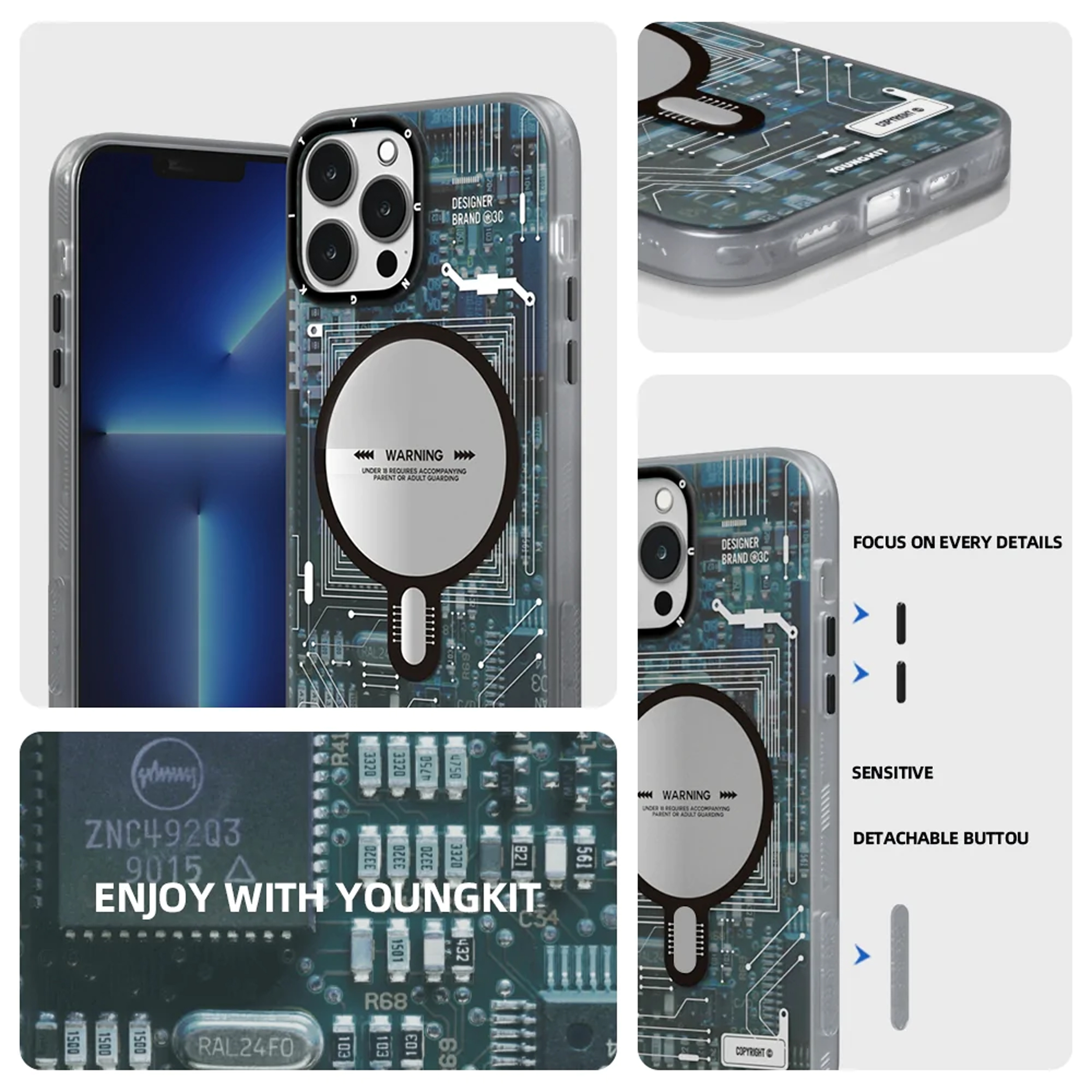 کاور یانگ کیت مدل 01-Technology Futuristic مناسب برای گوشی موبایل اپل iphone 15 promax
