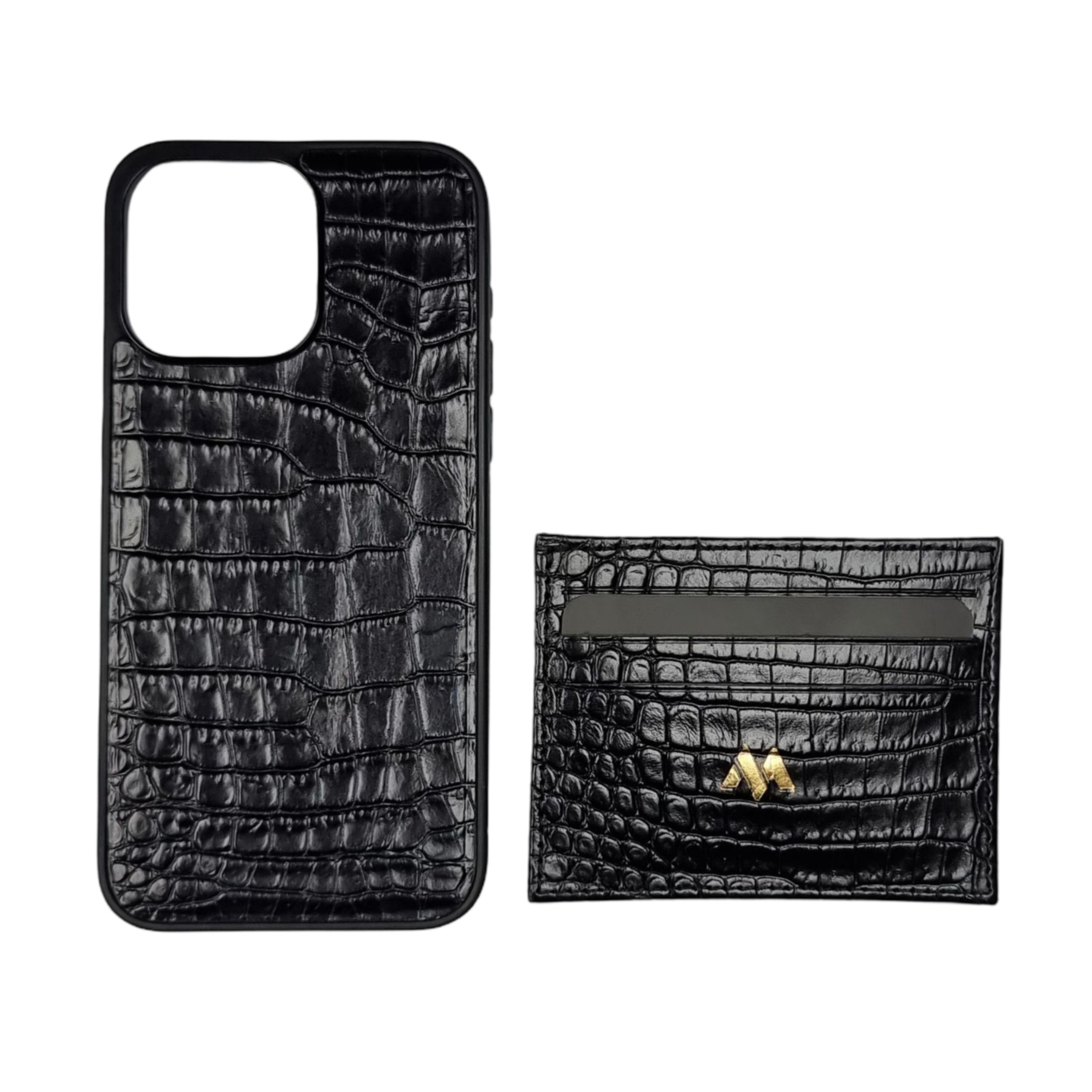 کاور مدل چرم طبیعی کروکودیل مناسب برای گوشی موبایل اپل Iphone 16 pro max به همراه جاکارتی