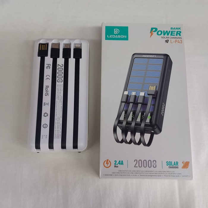 پاوربانک خورشیدی مدل L-P43 ظرفیت 20000 میلی آمپر ساعت