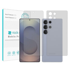 محافظ صفحه نمایش شفاف راک اسپیس مدل Resistant مناسب برای گوشی موبایل سامسونگ Galaxy S25 Ultra به همراه محافظ پشت گوشی