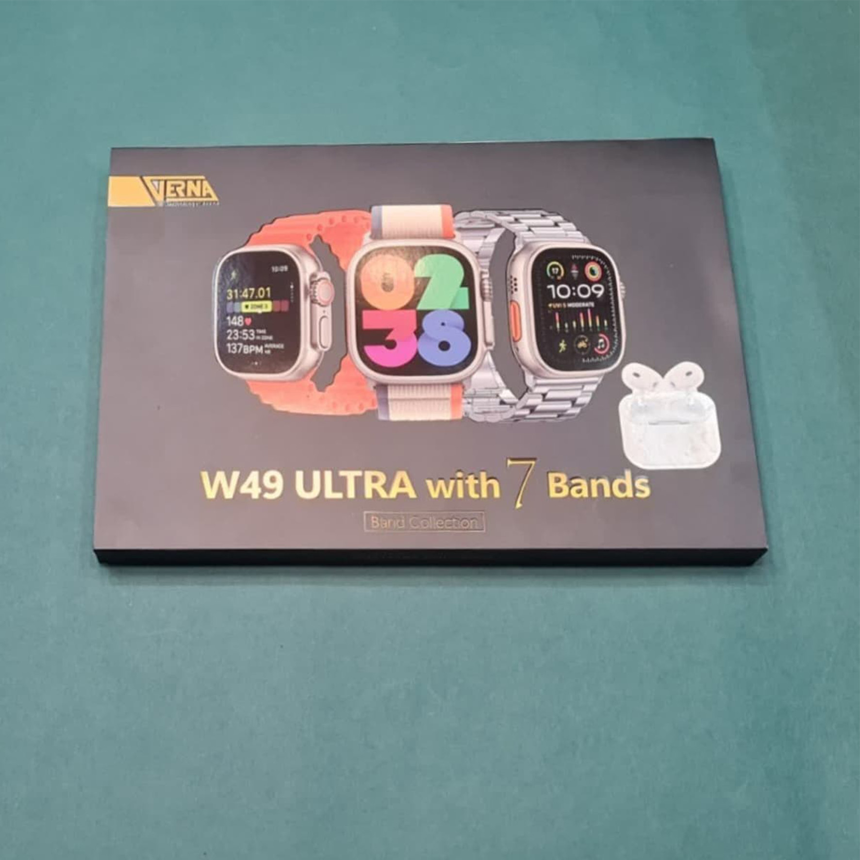 ساعت هوشمند ورنا مدل W49 ultra with 7 band به همراه هندزفری