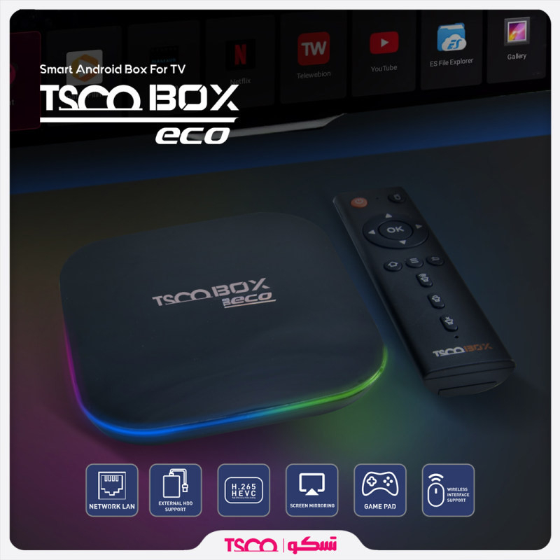 اندروید باکس تسکو Tab Eco+ایرموس TRC191 و اشتراک سه ماهه فیلیمو