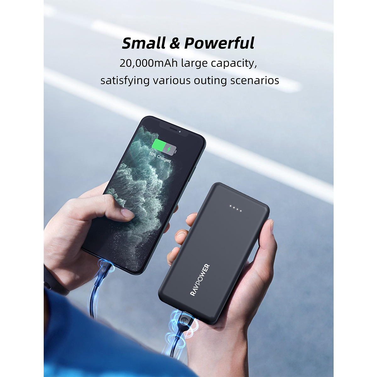 پاوربانک راو پاور مدل RP-PB1216 ظرفیت 20000 میلی آمپر ساعت