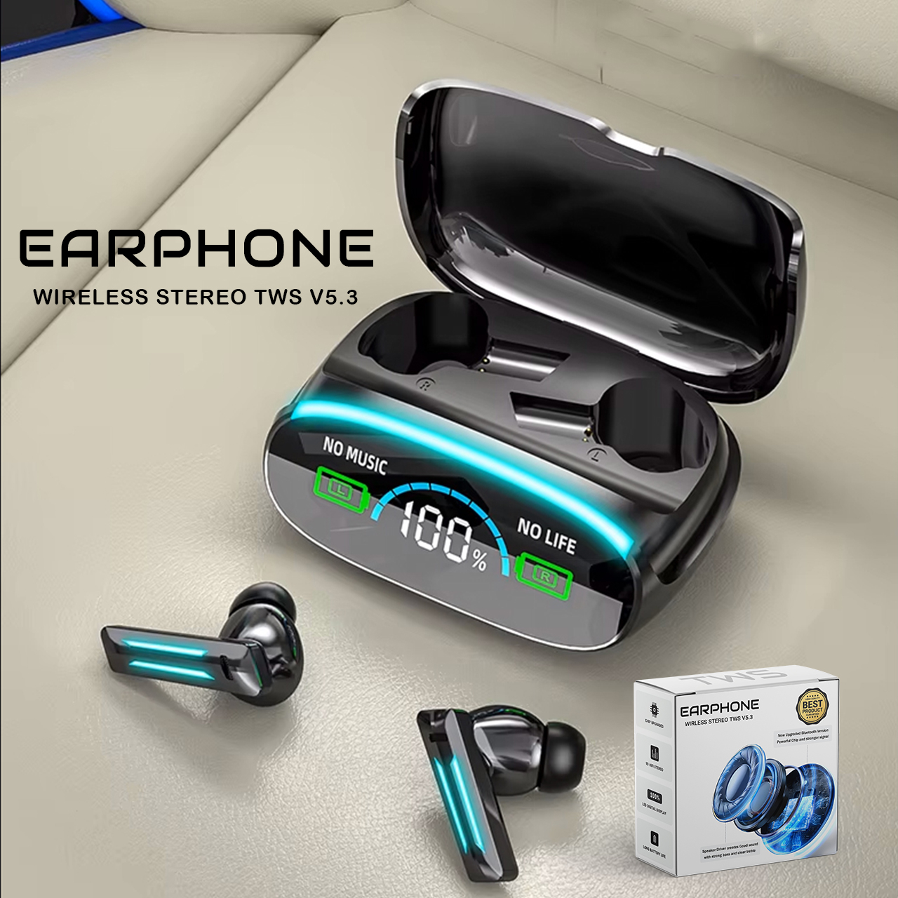 هدفون بلوتوثی مدل EARPHONE WIRELESS STEREO TWS V5.3