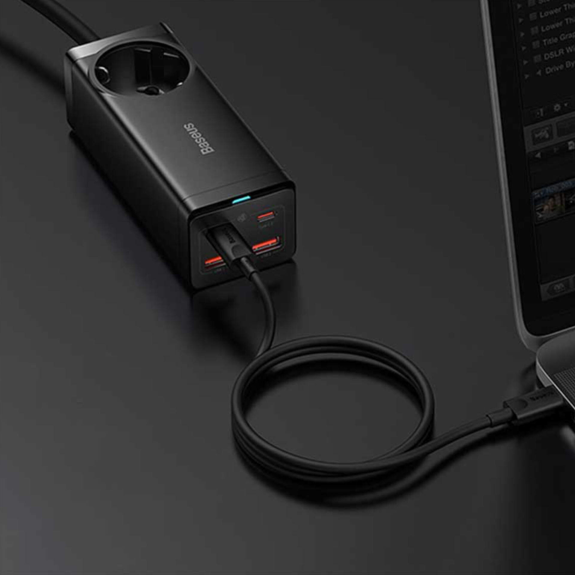 شارژر رومیزی 100 وات  بیسوس مدل CCGAN100-1ACE به همراه کابل USB-C