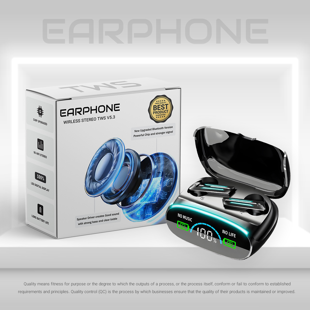 هدفون بلوتوثی مدل EARPHONE WIRELESS STEREO TWS V5.3