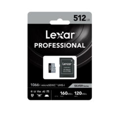کارت حافظه microSDXC لکسار مدل 1066X کلاس A2 استاندارد UHS-U3 سرعت 160MBps ظرفیت 512 گیگابایت