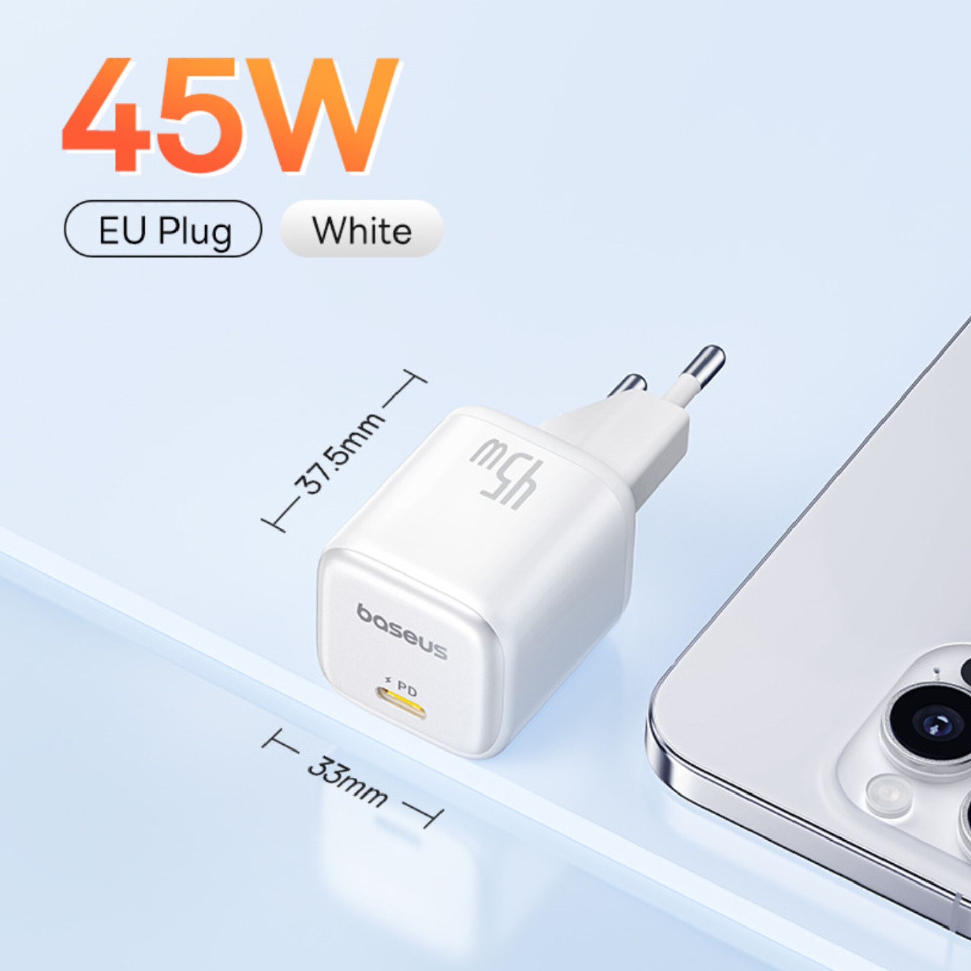 شارژر دیواری 45 وات بیسوس مدل PicoGo 45W