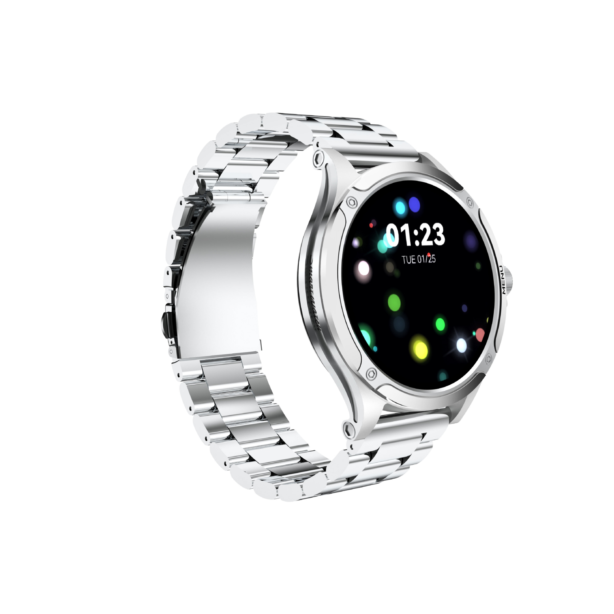 ساعت هوشمند تی سی اچ مدل TCH HD2 3D Hero2 دارای قابلیت های کنترل موسیقی (Music Player)، پشتیبانی از زبان فارسی در منو و سیستم‌عامل بند فلز