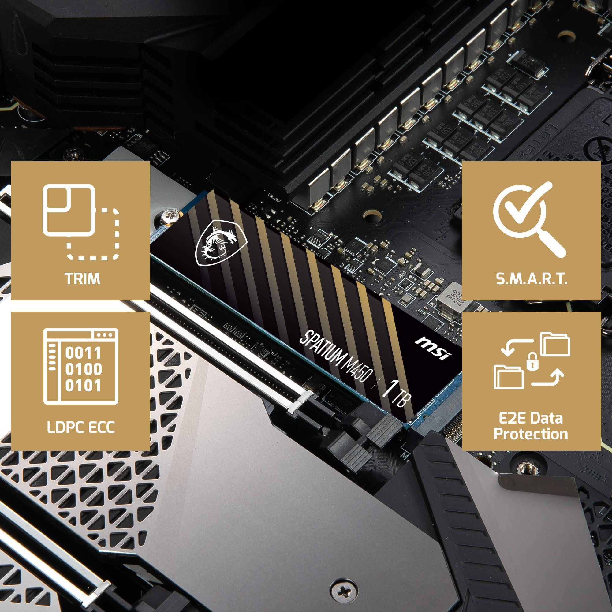 اس اس دی اینترنال PCIe 4.0 ام اس آی مدل SPATIUM M450 PCIe 4.0 NVMe M.2 ظرفیت 500 گیگابایت