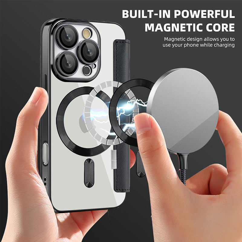 کیف کلاسوری مسیر مدل Leather Cover With Magsafe مناسب برای گوشی موبایل اپل iPhone 16 Pro Max