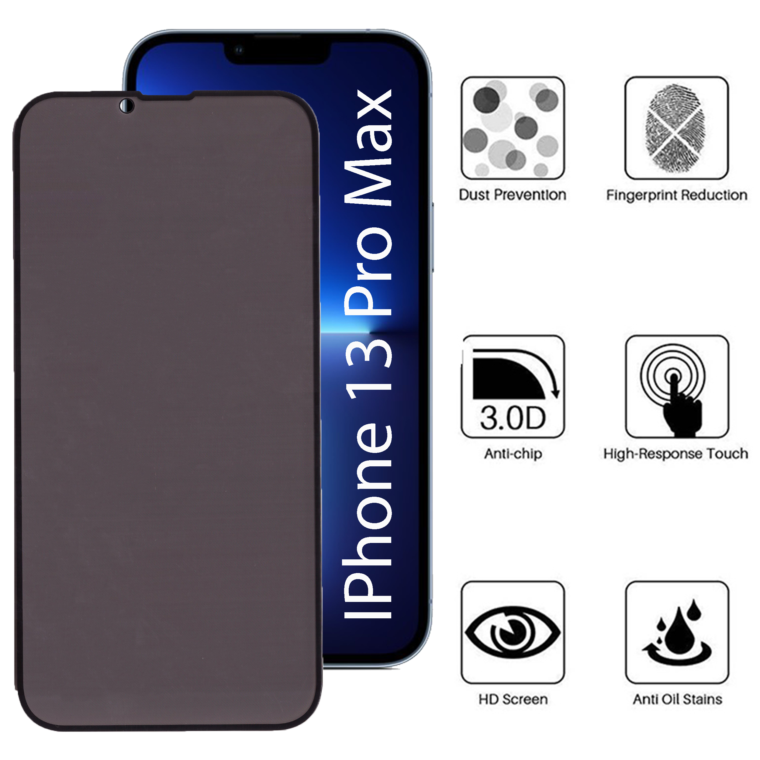 محافظ صفحه نمایش حریم شخصی بوف مدل Pr33 مناسب برای گوشی موبایل اپل Iphone 13 Pro Max