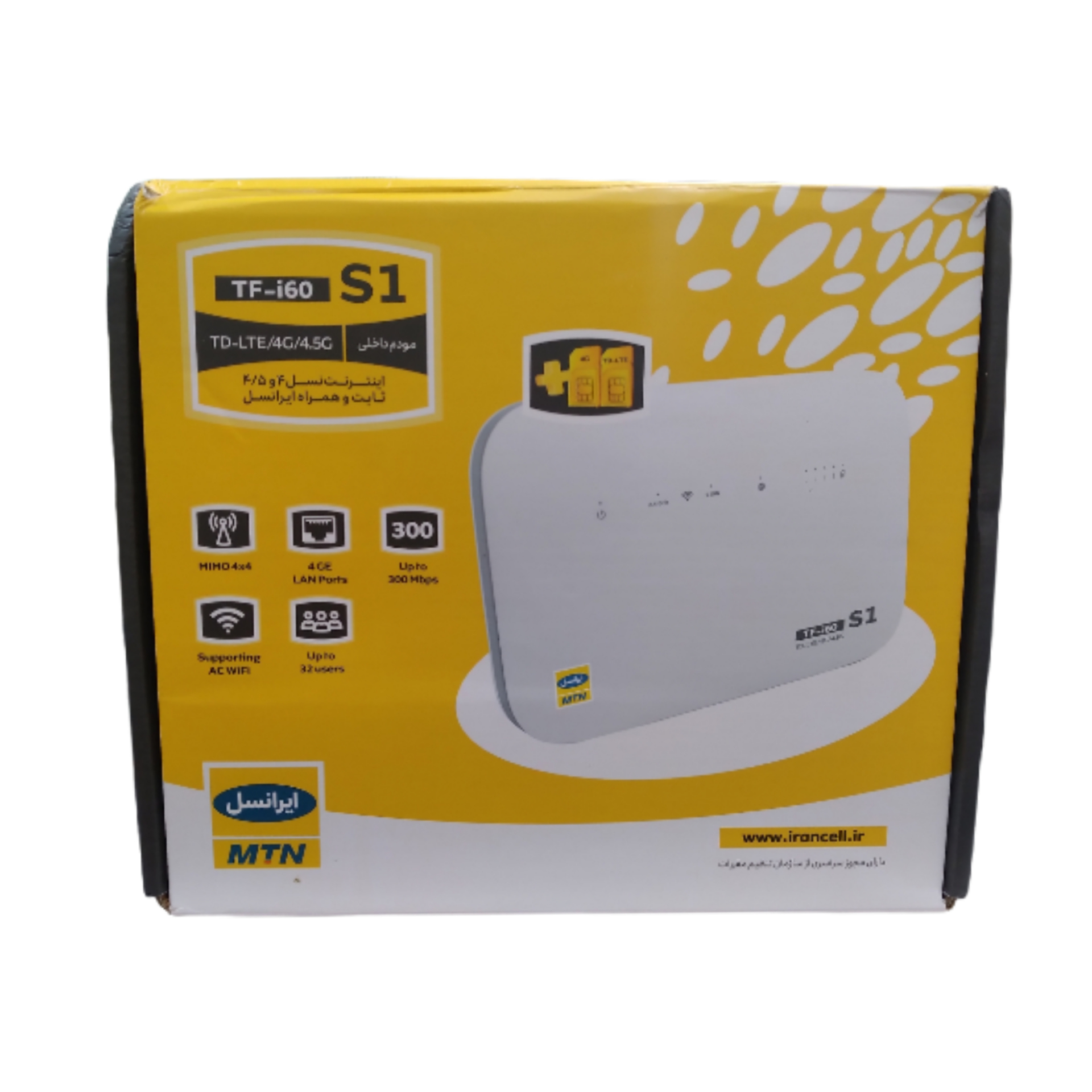 مودم 4G/TD-LTE ایرانسل مدل TFi60-S1 به همراه سیمکارت