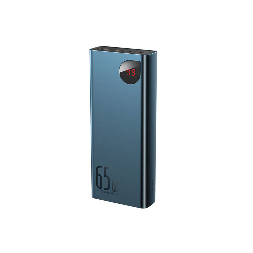 پاوربانک 65 وات بیسوس مدل B08TH ظرفیت 20000 میلی آمپر ساعت به همراه کابل USB-C به USB-A
