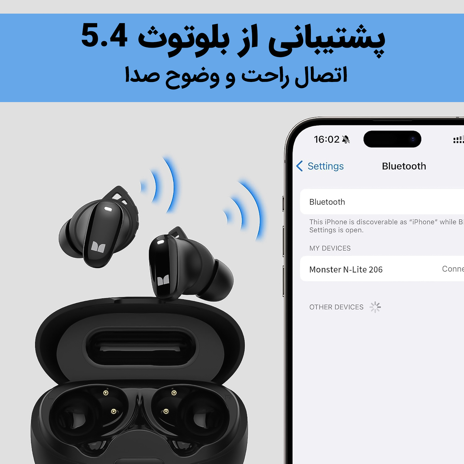 هدفون بلوتوثی مانستر مدل N-Lite 206