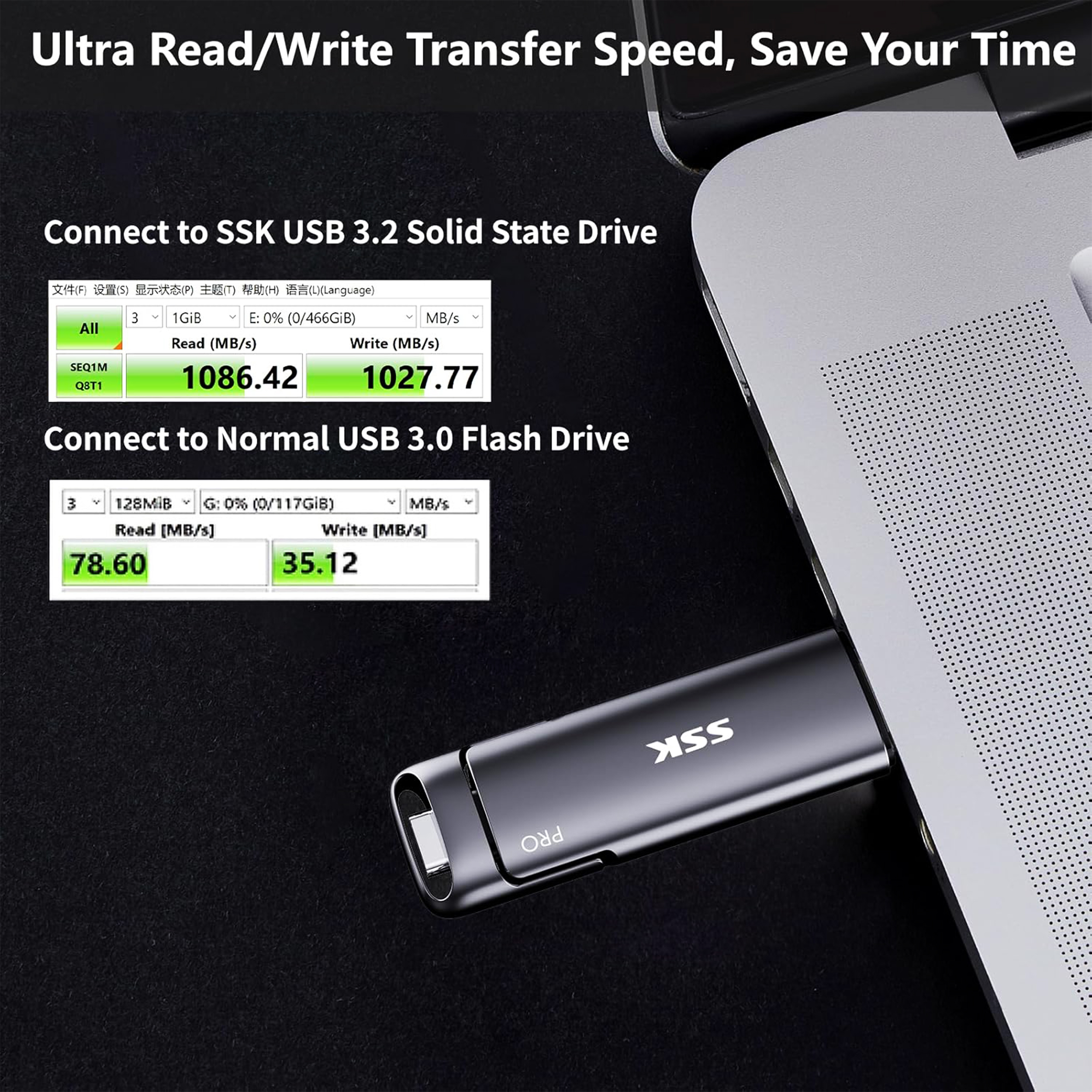 فلش مموری اس اس کا مدل SD301 PRO SSD FLASH DRIVE USB3.2 GEN2 ظرفیت 1 ترابایت