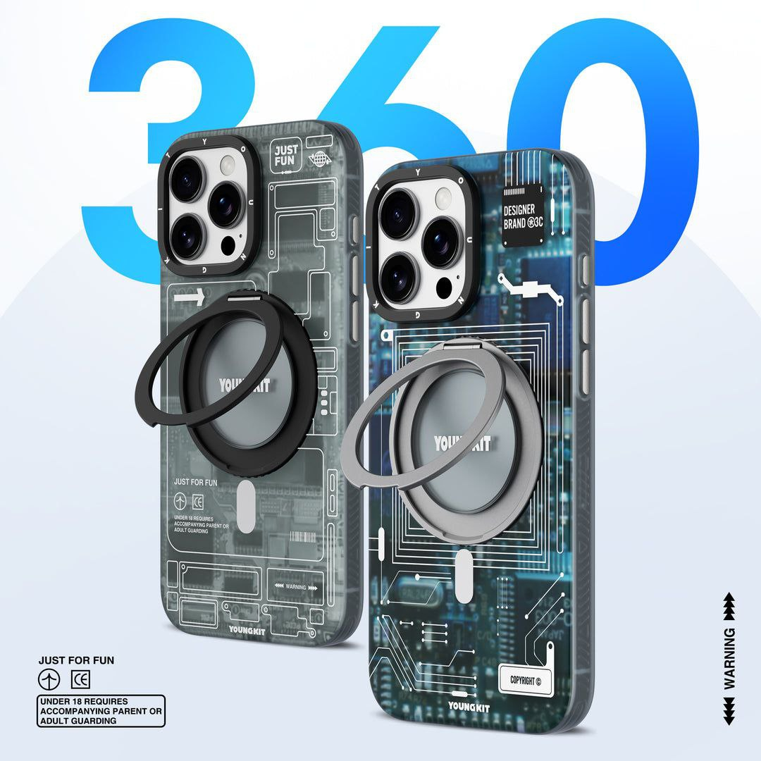 کاور یانگ کیت مدل Cyberpunk 360° Spin Magnetic Stand Case مناسب برای گوشی موبایل اپل iphone 16 promax