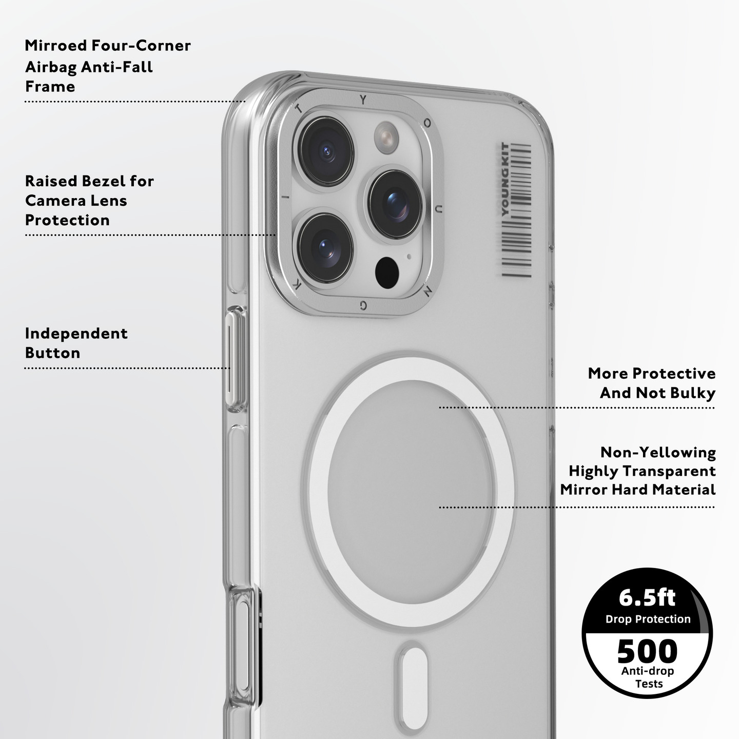 کاور یانگ کیت مدل Crystal Shield مناسب برای گوشی موبایل اپل iphone 16 pro max